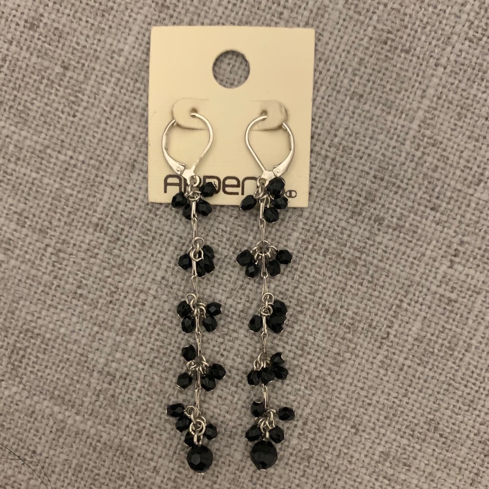 Arden B hanging black and silver earrings